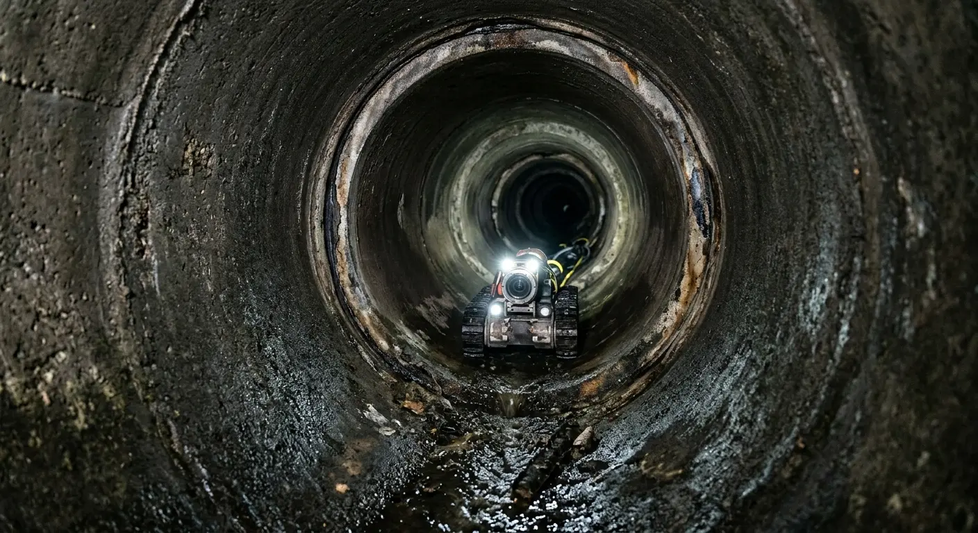 Robotic sewer camera inspecting pipe interior for Drain Snake Service in Mission Viejo
